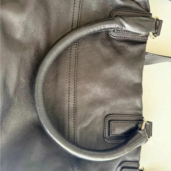 Givenchy Black Aged Leather Pandora Large Satchel Handbag Gold HW - Picture 7 of 16